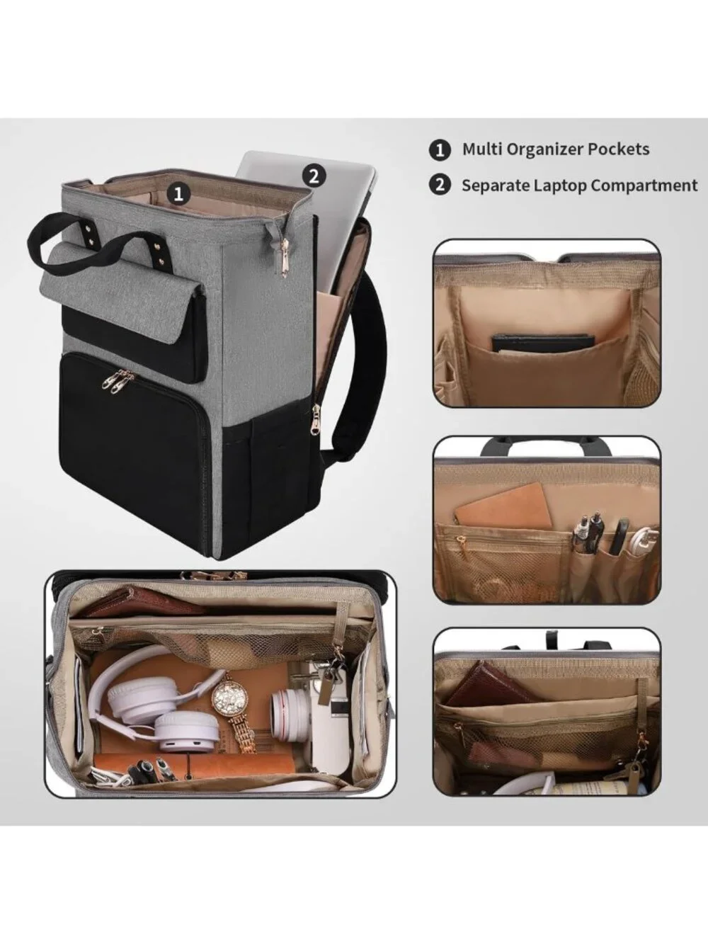 Stylish Insulated Lunch Backpack for Women, 17.3